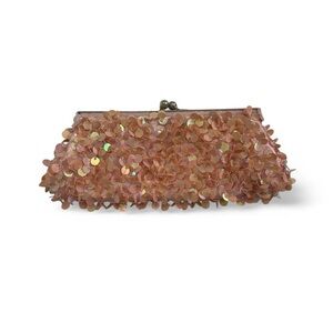 Chic Floral Sequin Clutch in Pink